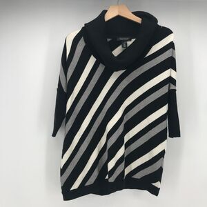 White House Black Market Sweater Womens XS Stripe Cowl Neck Dolman Short Sleeve